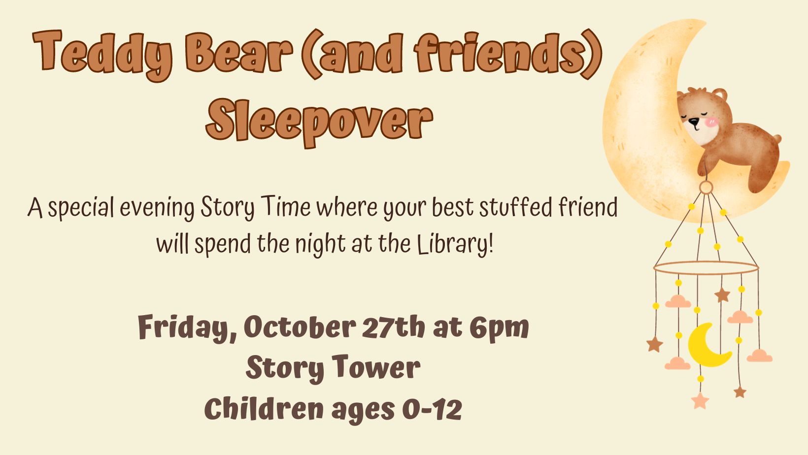 Friday Night Fun Teddy Bear Sleepover Billings Public Library